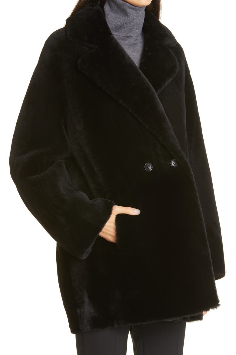 Murano Genuine Shearling Coat, Alternate, color, BLACK