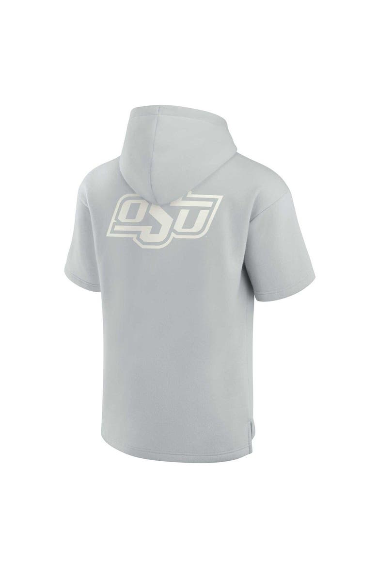 Unisex Fanatics Signature Gray Oklahoma State Cowboys Elements Super Soft Fleece Short Sleeve Pullover Hoodie, Alternate, color, Gray