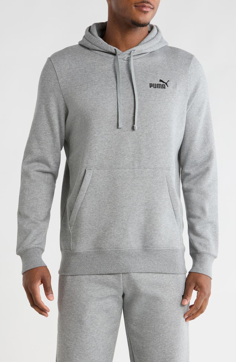 PUMA Essential Small No.1 Logo Hoodie, Main, color, Medium Gray Heather