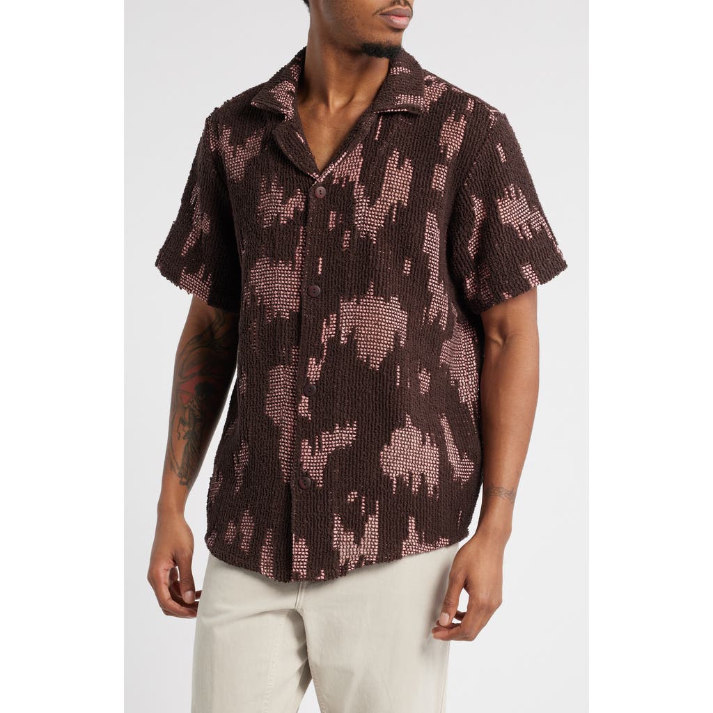 Oas Brink Cuba Crochet Camp Shirt In Purple Multi