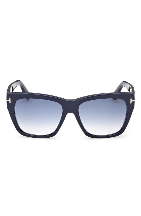 Flynn 55mm Gradient Butterfly Sunglasses