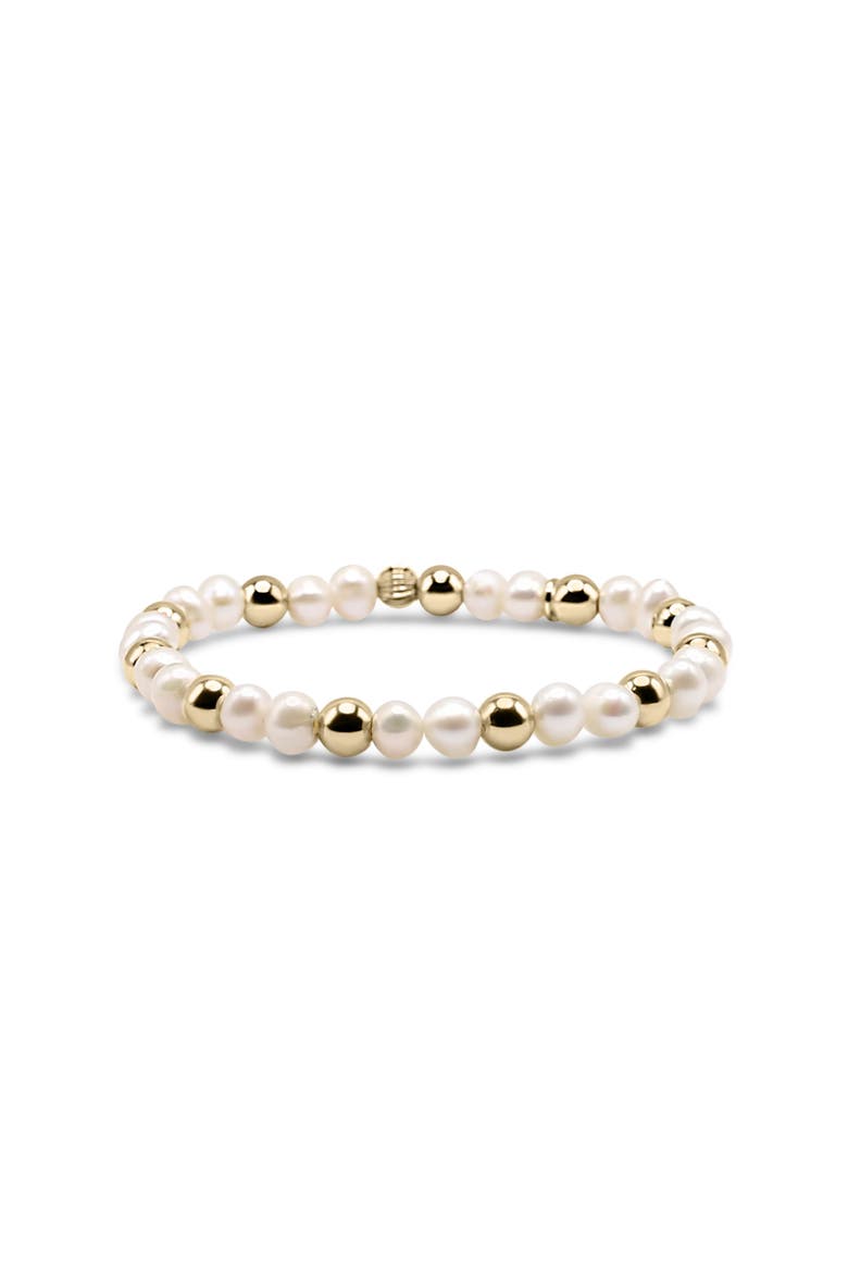 Lyla Freshwater Pearl & Gold Filled Beaded Bracelet, Main, color, Gold