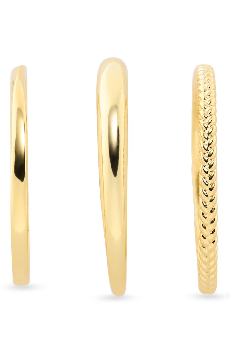 ARGENTO VIVO Set of 3 Assorted Stacking Rings, Alternate, color, Gold