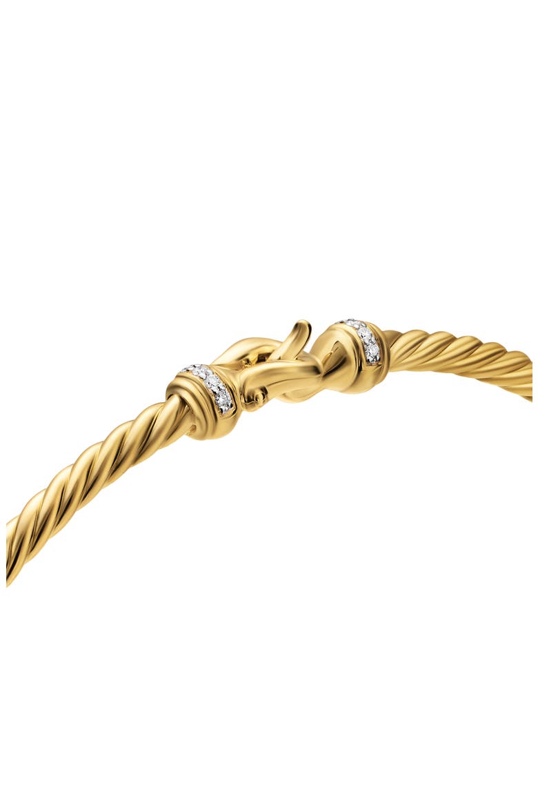 Micro Cablespira® Flex Buckle Bracelet in 18K Yellow Gold with Diamonds, 2.6mm, Alternate, color, GOLD