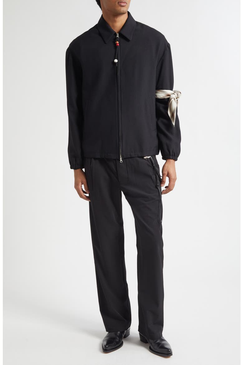 Slim Gabardine Coach's Jacket, Alternate, color, BLACK
