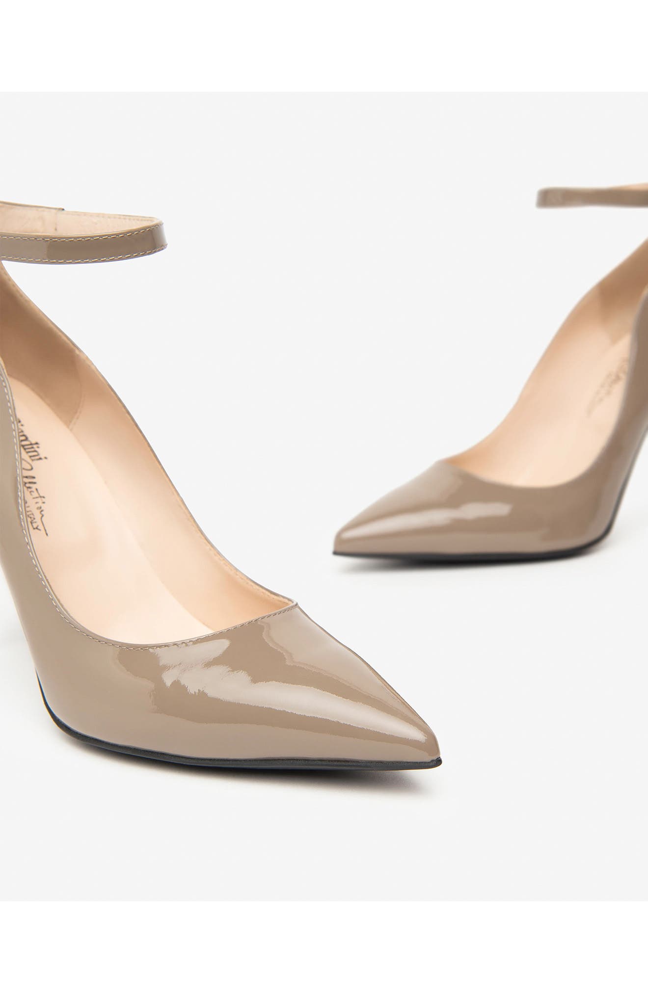 NeroGiardini Ankle Strap Pointed Toe Pump, Alternate, color, Taupe