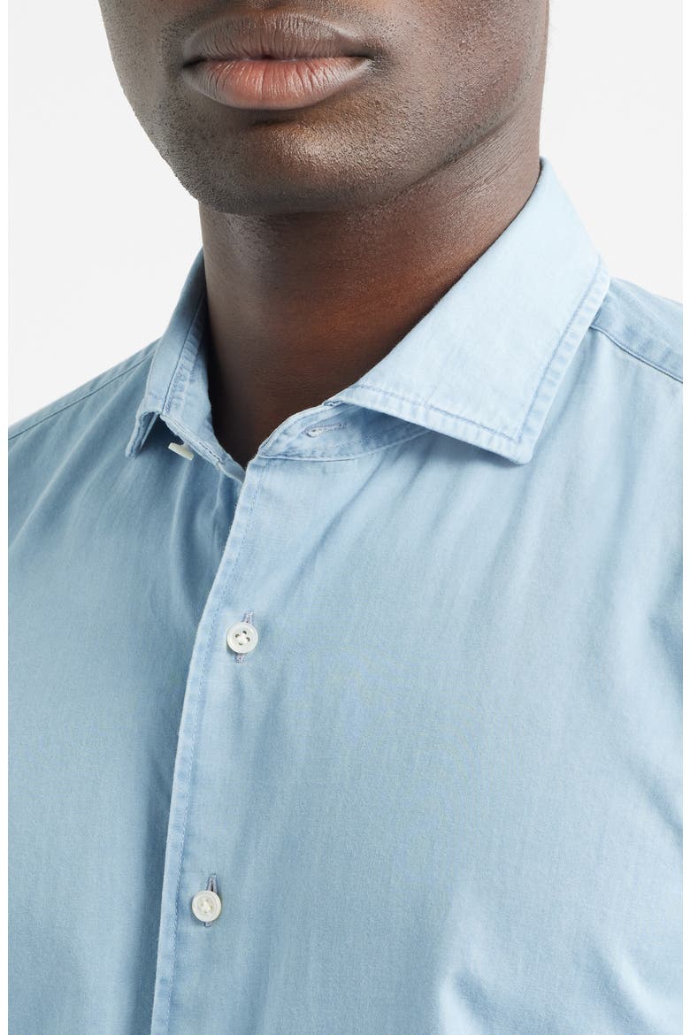 Crown Crafted Elio Cotton Button-Up Shirt, Alternate, color, LIGHT INDIGO