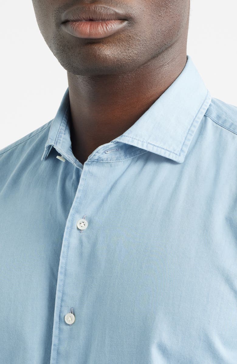 Peter Millar Crown Crafted Elio Cotton Button-Up Shirt, Alternate, color, Light Indigo