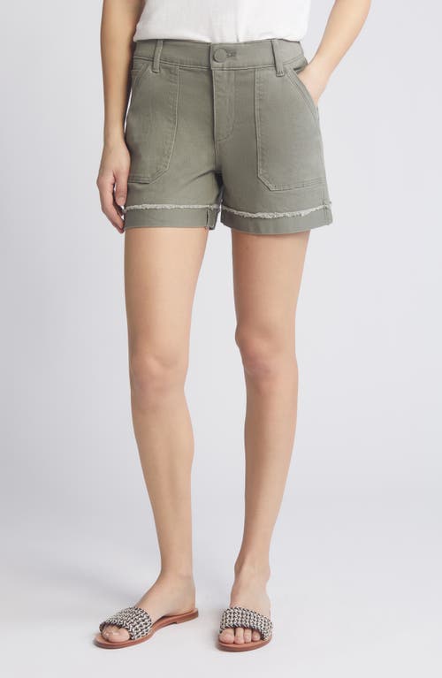 Wit & Wisdom 'Ab'Solution Frayed Patch Pocket High Waist Twill Shorts in Laurel Oak  product