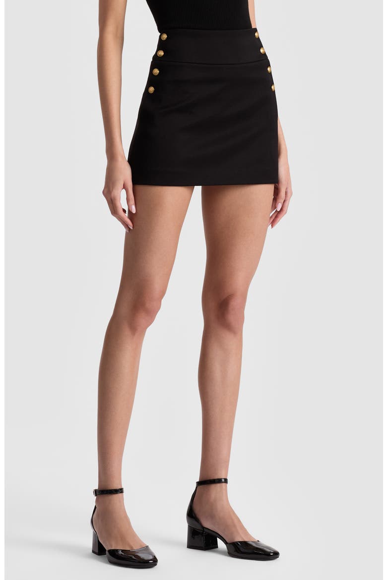 Narin High Waist Sailor Miniskirt, Alternate, color, BLACK