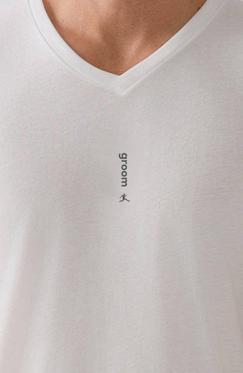 BORED REBEL Groom V-Neck Graphic Undershirt, Alternate, color, White