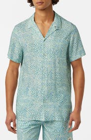 Scotch & Soda Relaxed Fit Print Short Sleeve Button-Up Shirt