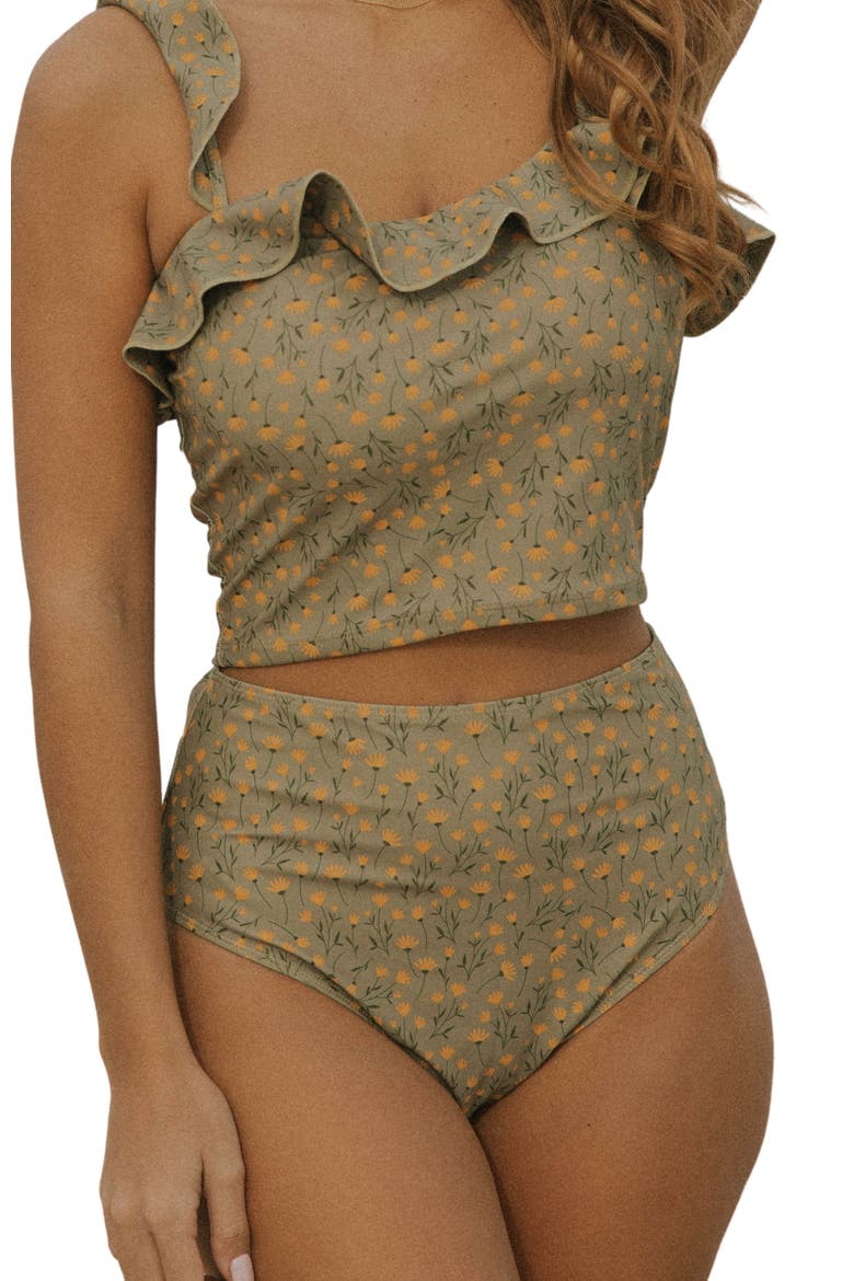 Bella High Waisted Bikini Bottoms, Main, color, Green