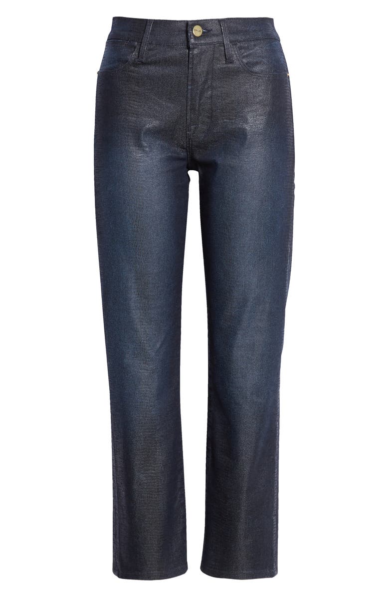 FRAME Le High Lizard Coated Straight Leg Jeans, Alternate, color,