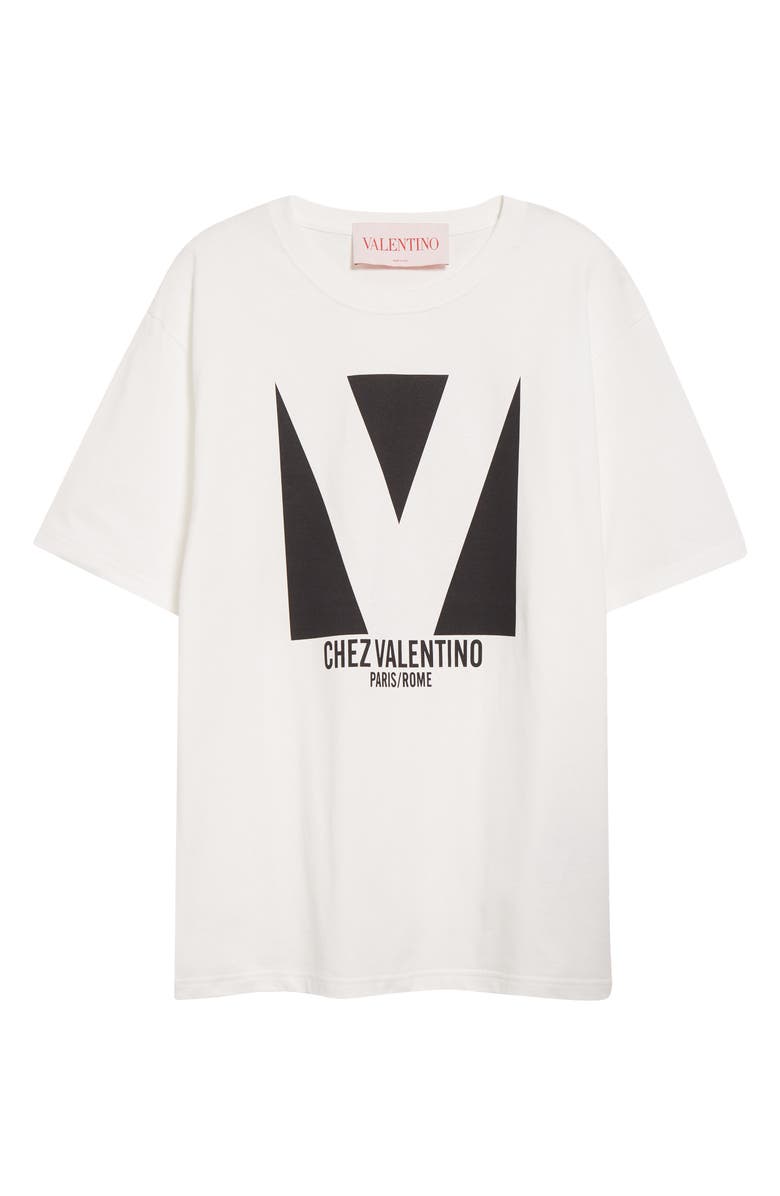 Valentino Garavani Chez Valentino Oversize Logo Graphic T-Shirt, Alternate, color, Ivory