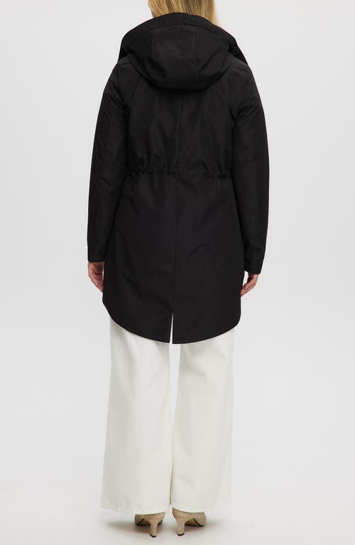 Noize Mid Length Rain Coat In Black