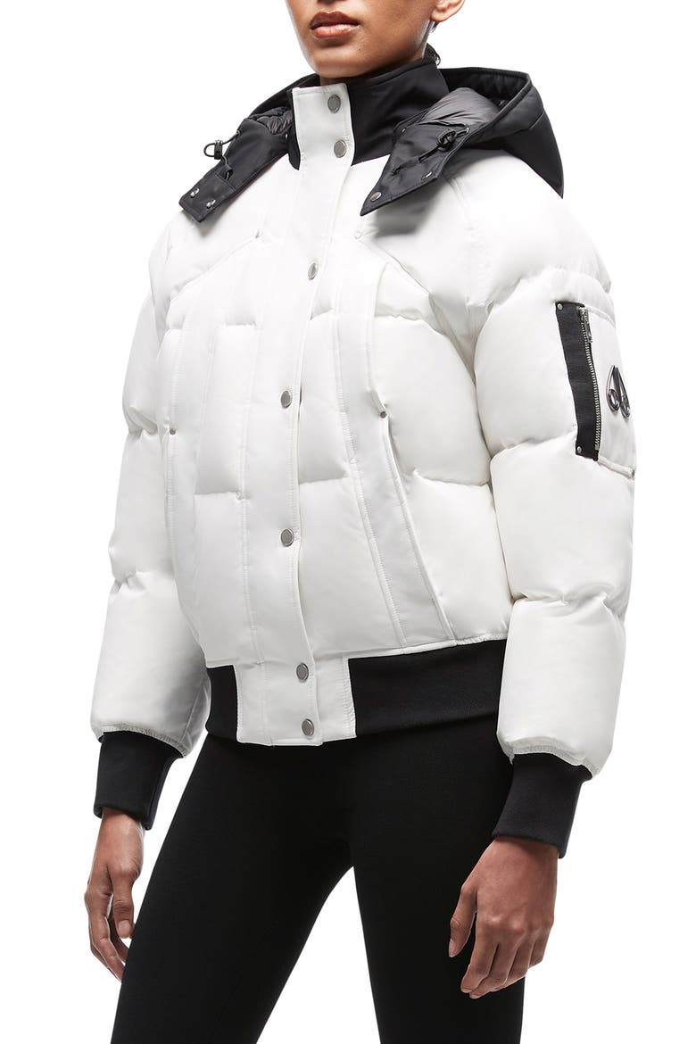 Women's Troy Hooded Bomber Jacket, Main, color, MILKYWAY