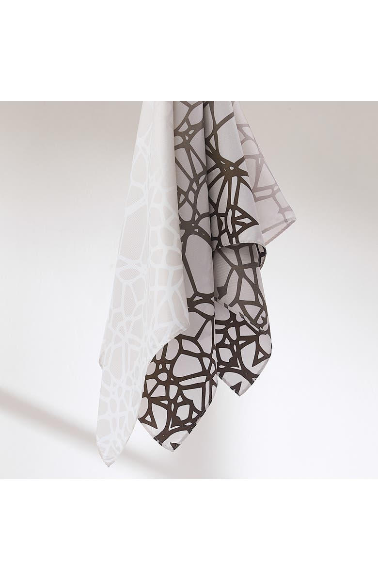 Chuks Collins x Lush Decor Ethereal Tangle Silk Scarf, Alternate, color, Ivory/Brown