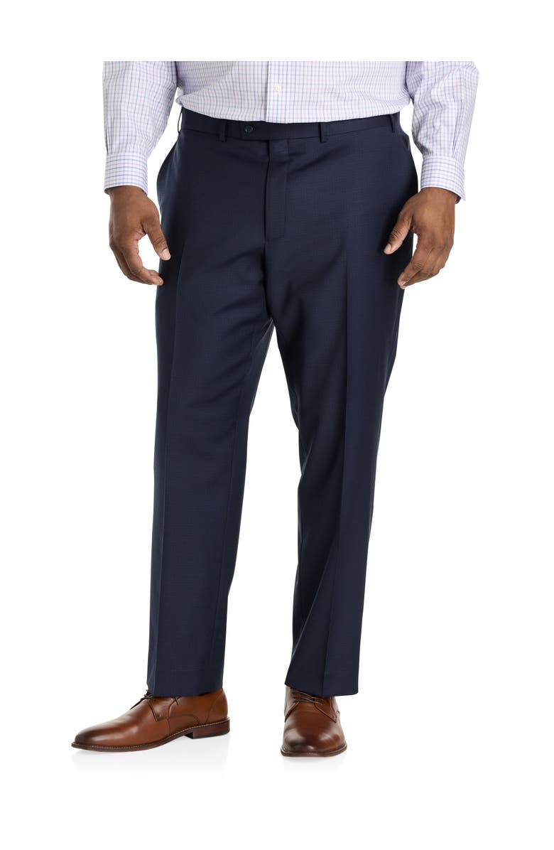 JV Reflex Big & Tall Flat-front Suit Pants, Main, color, Navy