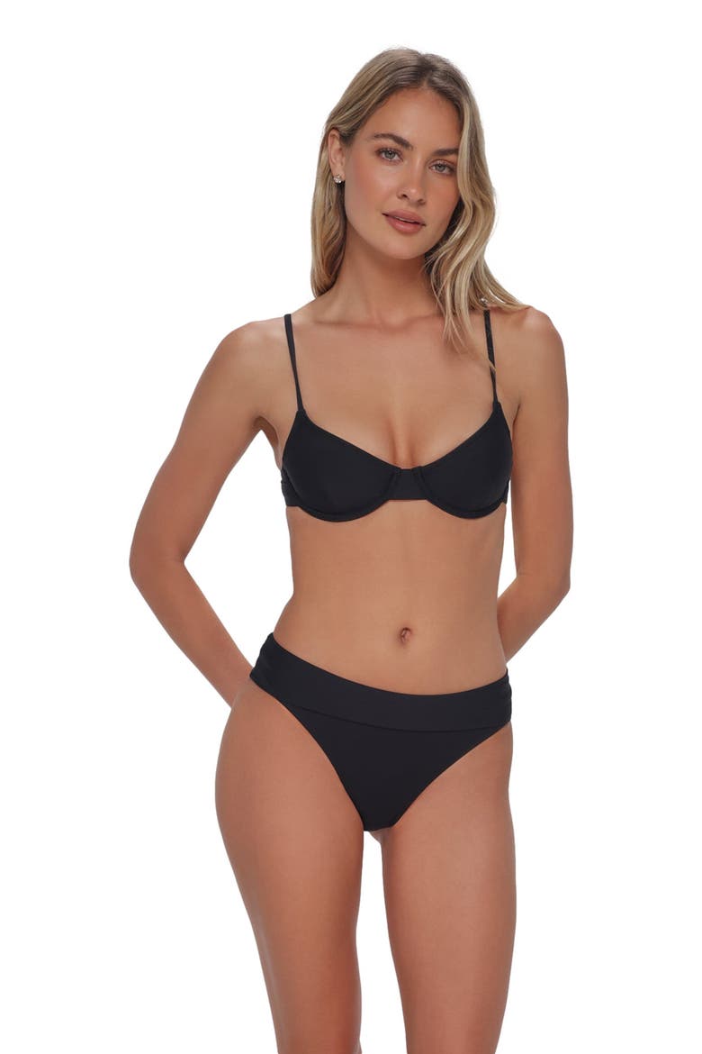 Jolene Underwire Bikini Swimsuit Top, Main, color, BLACK
