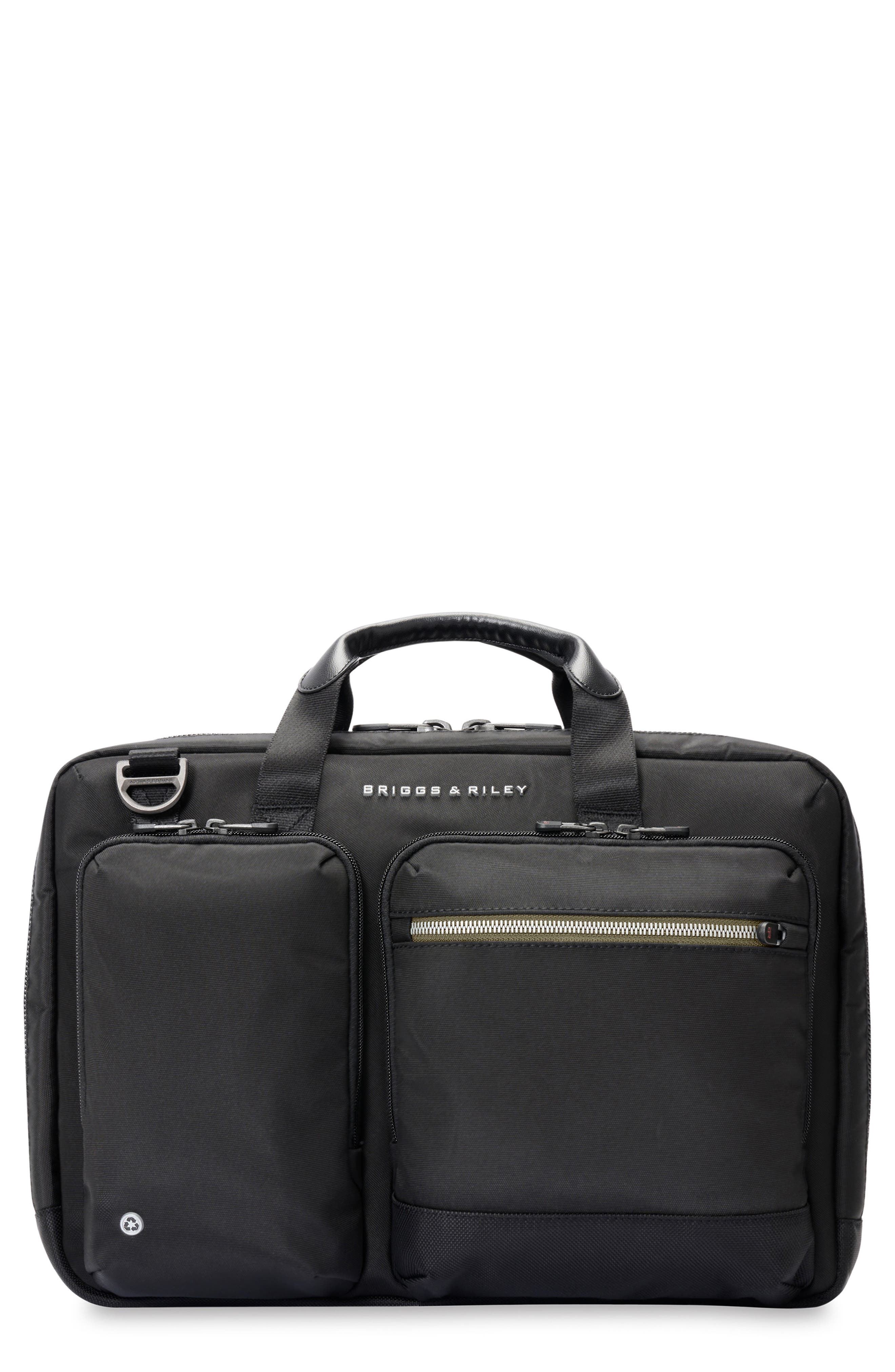Briggs & Riley HTA Medium Expandable Briefcase, Main, color, Black