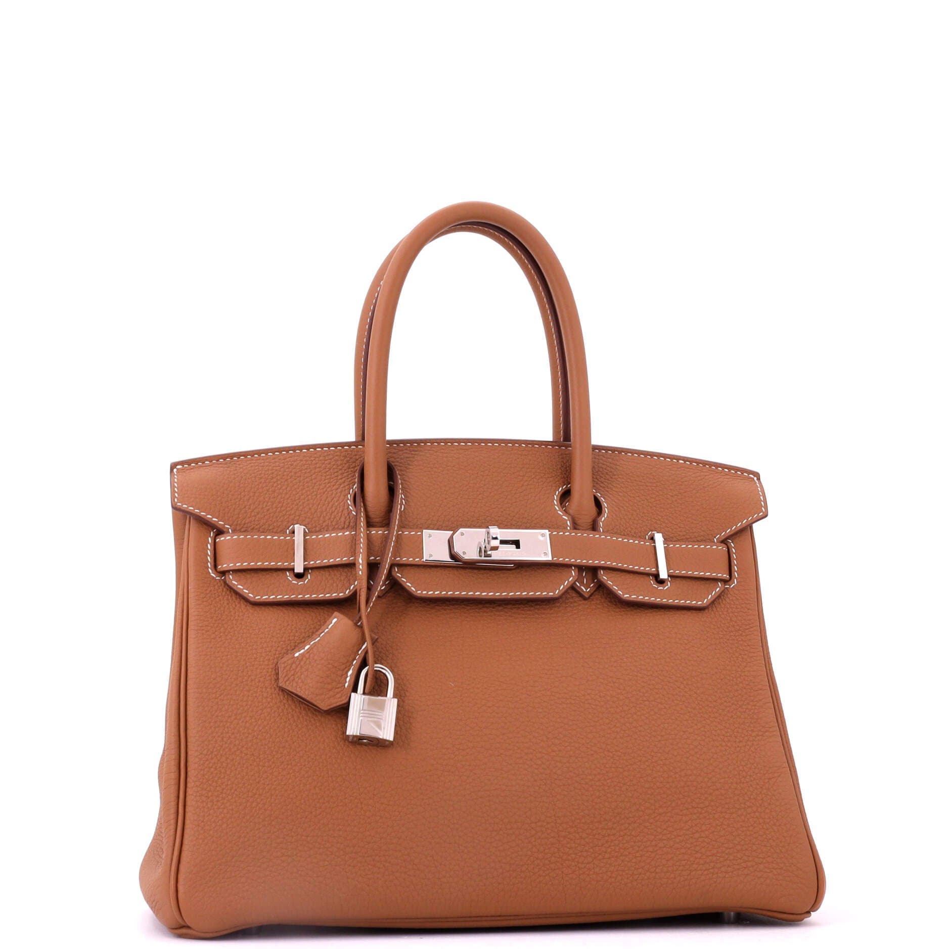 Pre-Owned Hermes Birkin Handbag Brown Togo with Palladium Hardware 30, Alternate, color, Gold