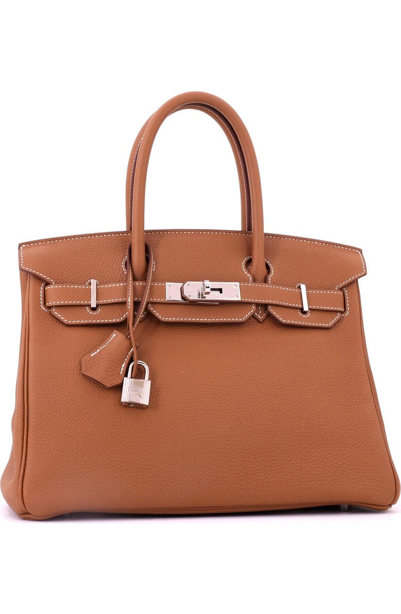 Pre-Owned Hermes Birkin Handbag Brown Togo with Palladium Hardware 30, Alternate, color, Gold
