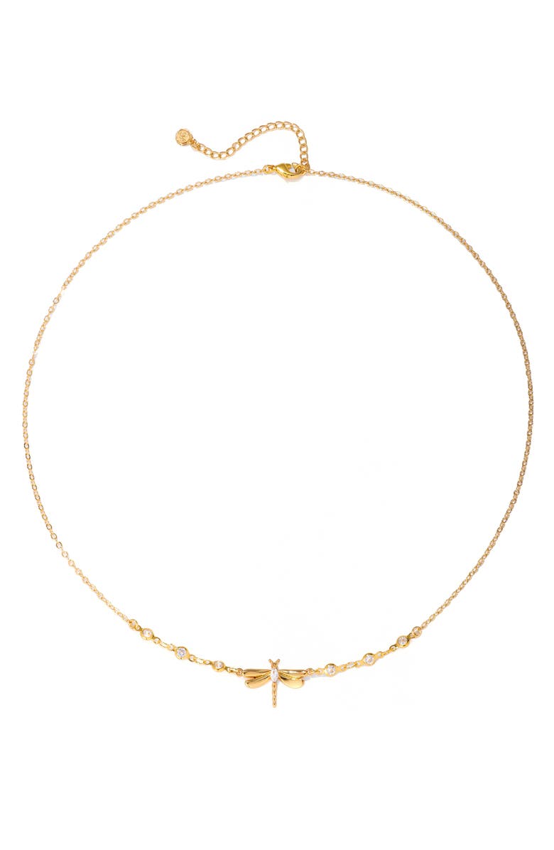 LA MENO Dragonfly Kiss Necklace, Alternate, color, Gold