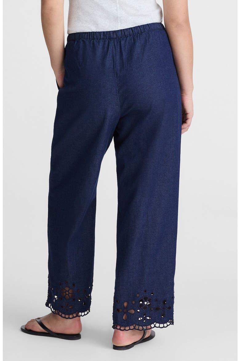 Eyelet Denim Pull-On Pants, Alternate, color, MARFIELD WASH