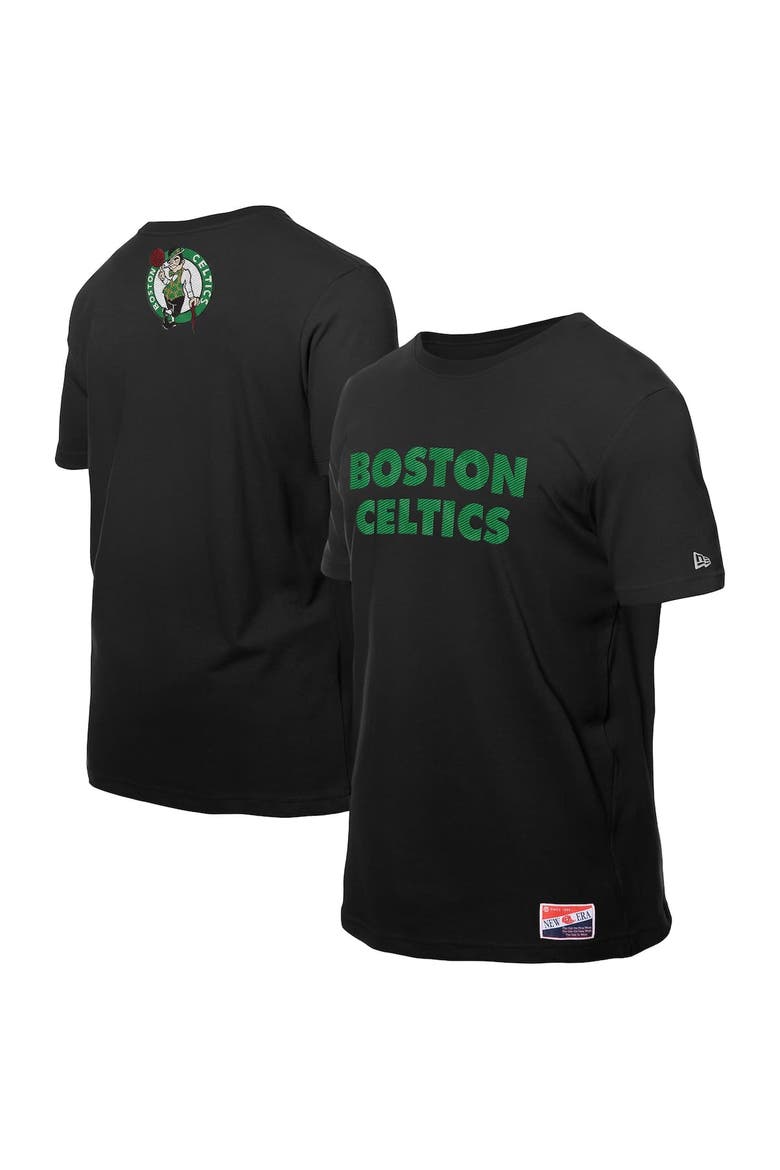 Men's New Era  Black Boston Celtics Premium Wordmark T-Shirt, Alternate, color, Black