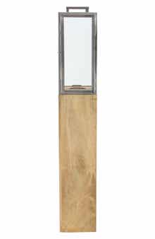 Brown Mango Wood Handmade Pillar Candle Lantern