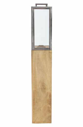 Brown Mango Wood Handmade Pillar Candle Lantern