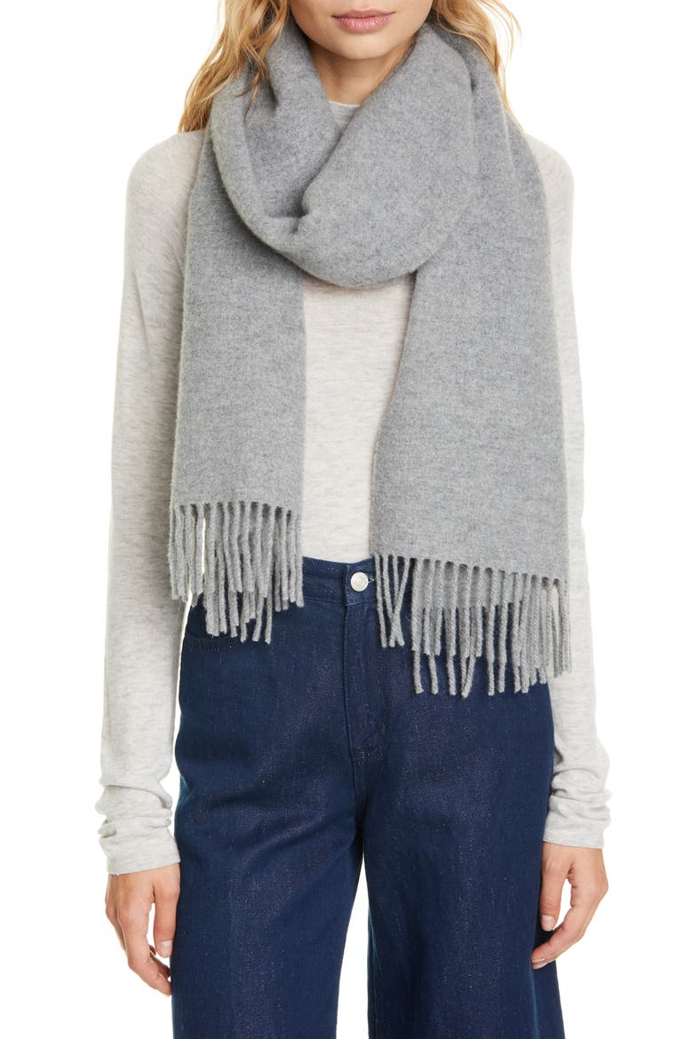 Zalinea Classic Stretch Wool Scarf, Alternate, color, GREY
