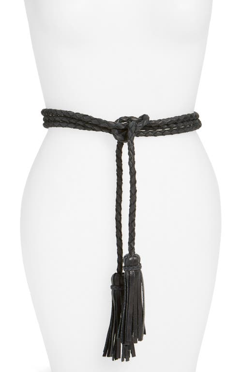 Ada Fringe Soga Leather Belt in Black  product