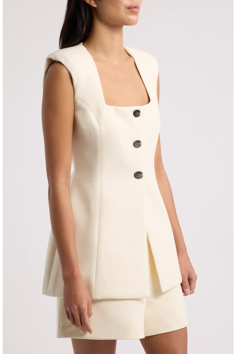 Square Neck Long Vest, Alternate, color, ECRU