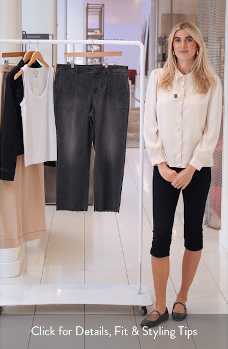 Piper Frayed Relaxed Crop Straight Leg Utility Jeans, sales video thumbnail