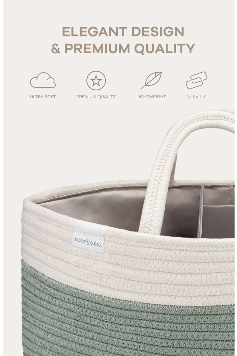 Rope Diaper Caddy, Alternate, color, Sage