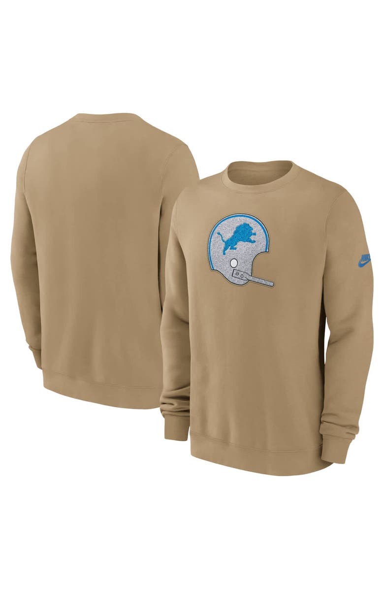 Nike Men's Nike Tan Detroit Lions Swing Pass Rewind Club Pullover Sweatshirt, Main, color, Tan