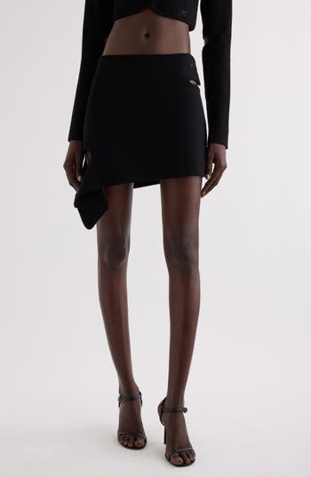 Courrèges Loop Milano Knit Miniskirt In Black