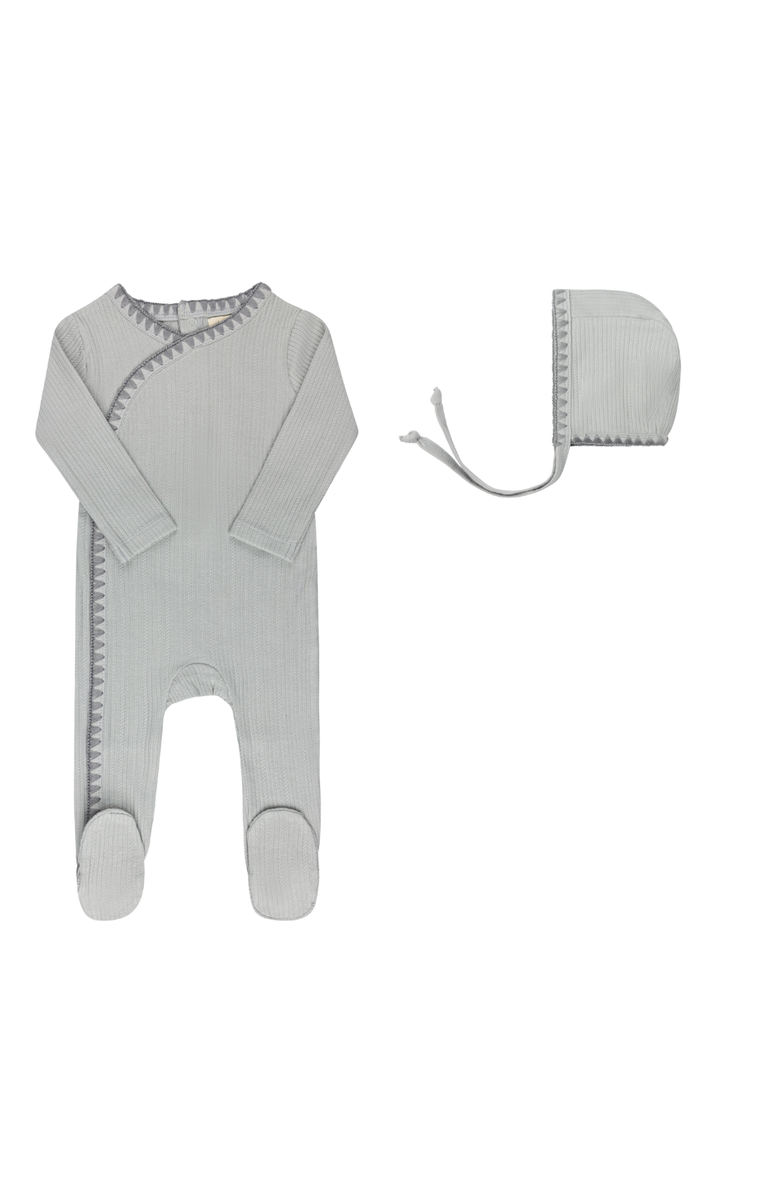 Ely's & Co. Whip Stitch Collection - Footie + Bonnet, Main, color, Blue