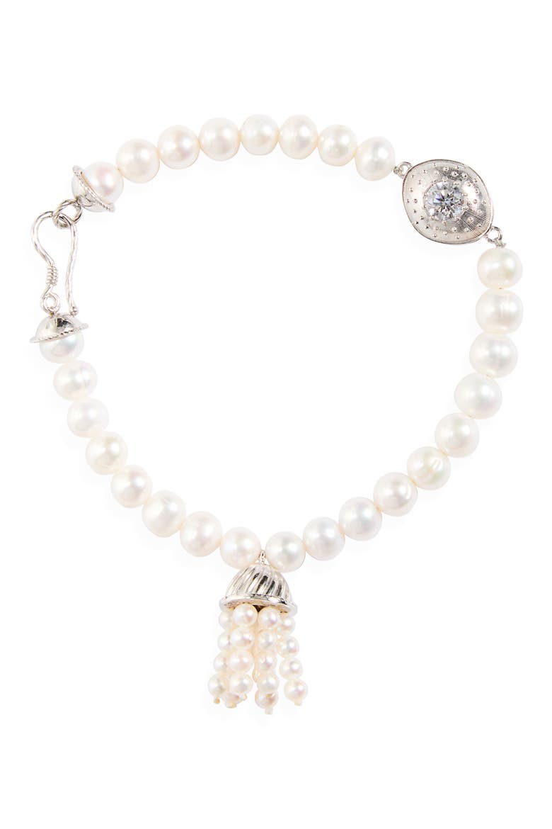 Odalisque Pearl Anklet, Main, color, WHITE