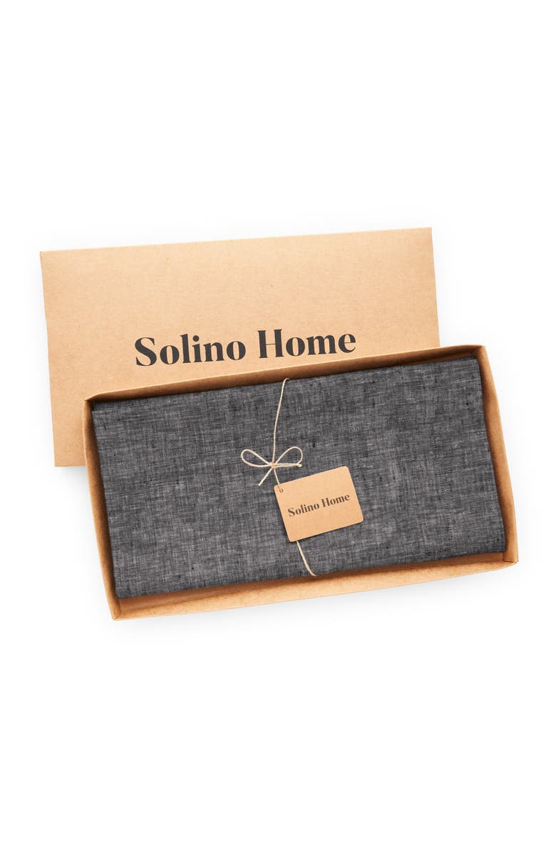 Solino Home Linen Table Throw - Athena, 52" x 52", 52" x 52", Alternate, color, Chambray Black