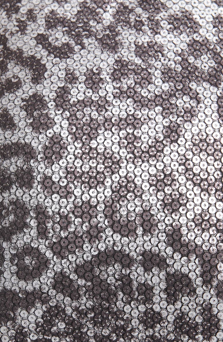 Le Superbe Marmont Sequin Leopard Print & Ostrich Feather Skirt, Alternate, color, 