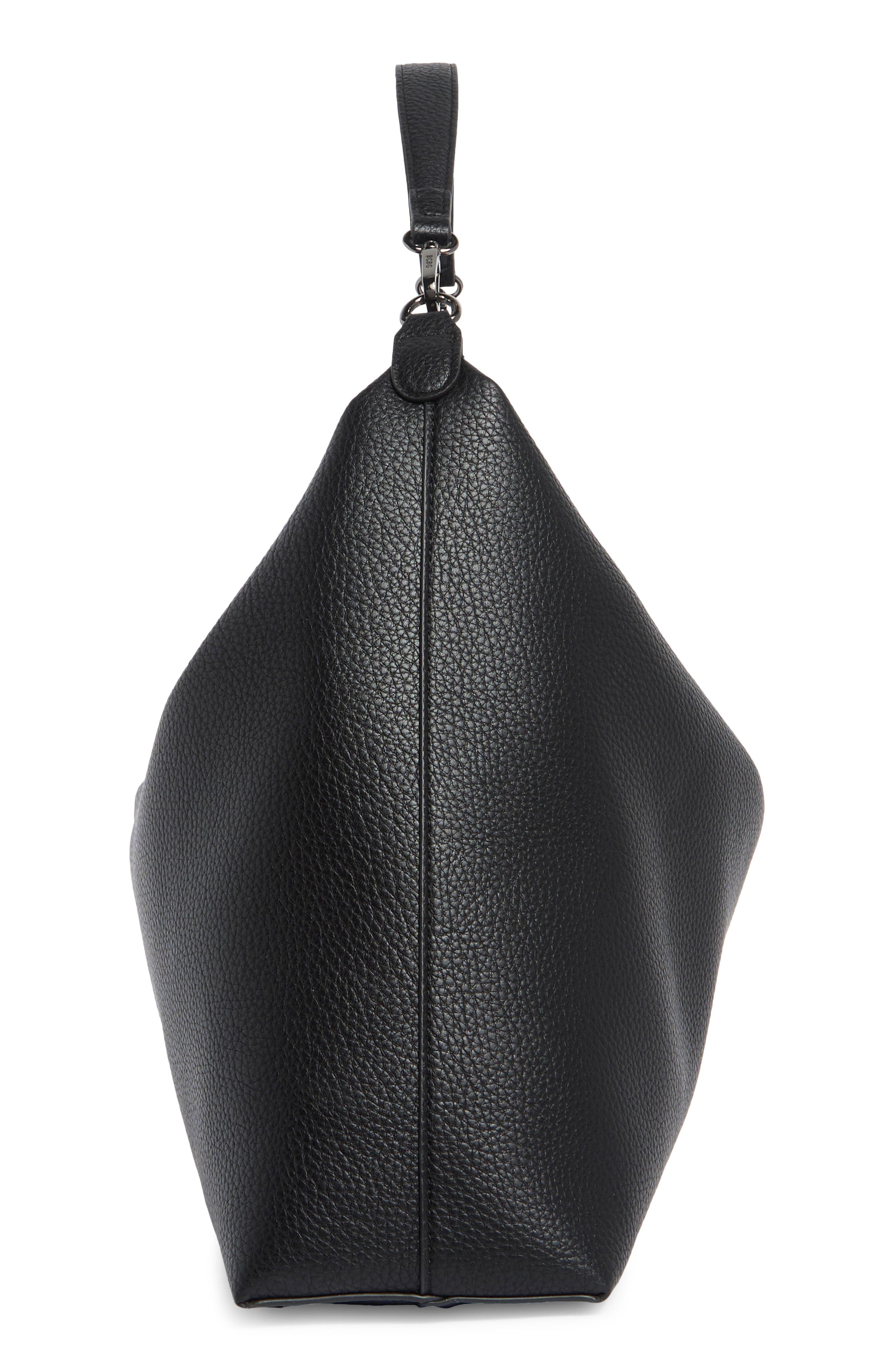 Faux Leather Hobo Bag, Alternate, color, BLACK