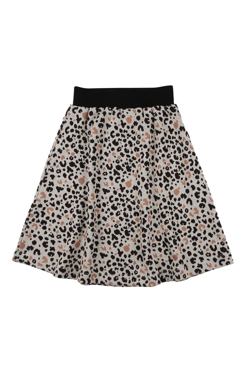 Turtledove London Kids Organic Cotton Leopard Animal Print Skirt, Main, color, Multi