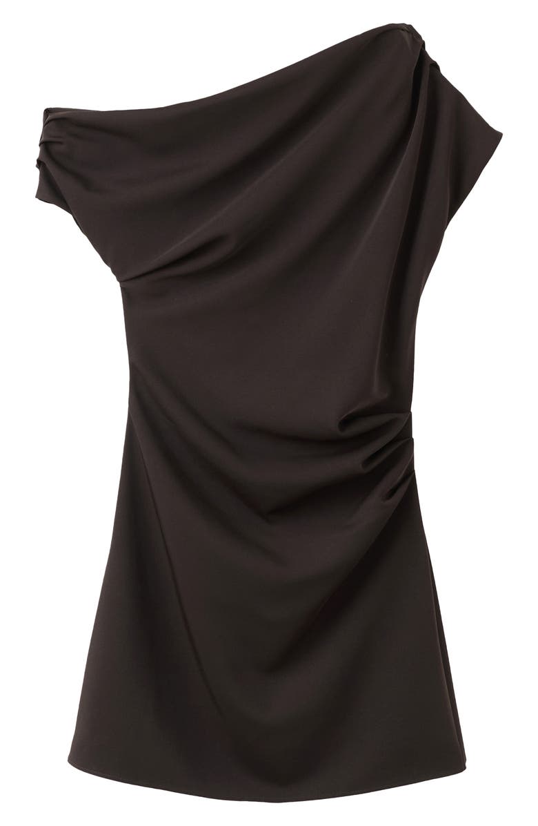 MANGO One-Shoulder Minidress, Main, color, Brown