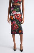 Dolce&Gabbana Floral High Waist Pencil Skirt