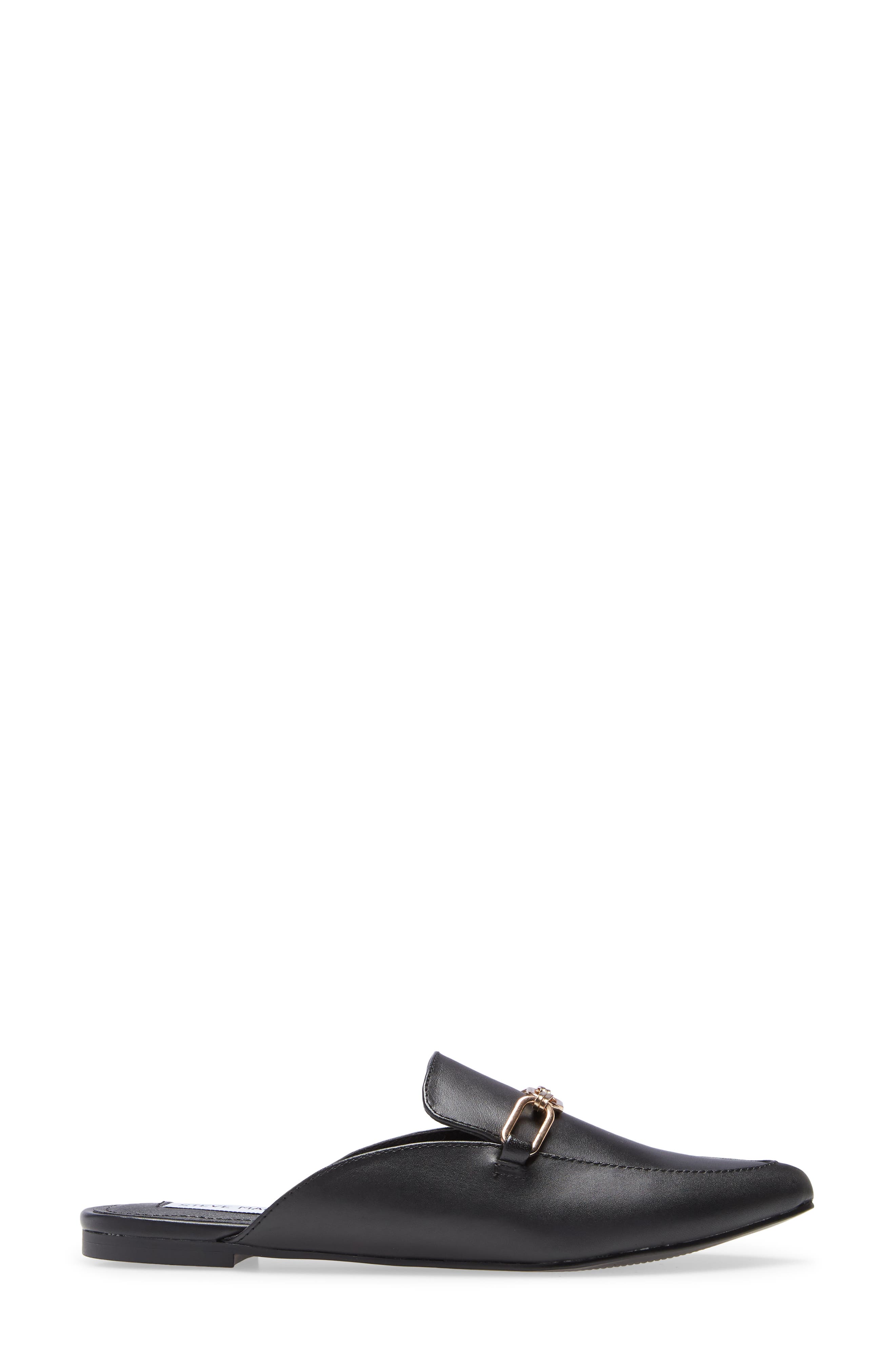 Faraway Chain Mule, Alternate, color, BLACK LEATHER