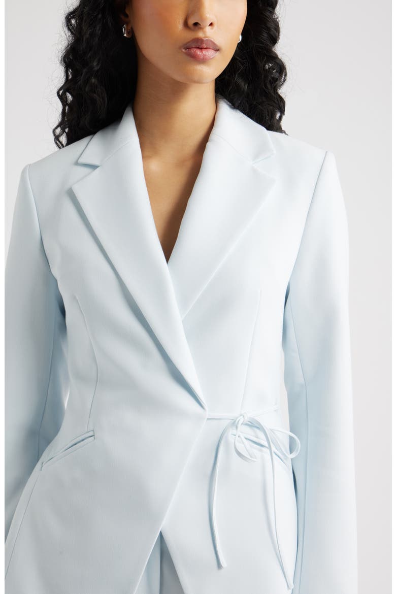 The Icon Side Tie Blazer, Alternate, color, BLUE BREEZE