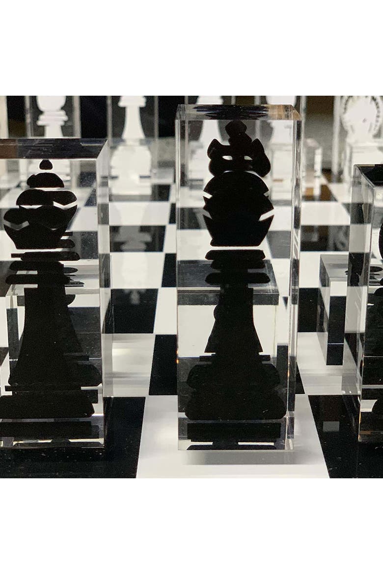 Infinity Lucite 17-Inch Lucite Chess Set, Alternate, color, White/Black